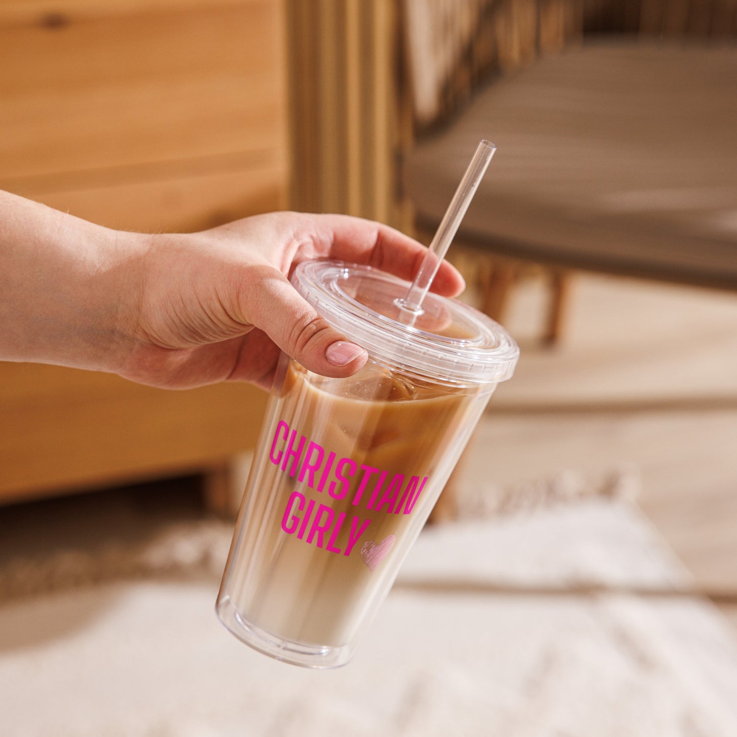 Christian Girly Clear Tumbler