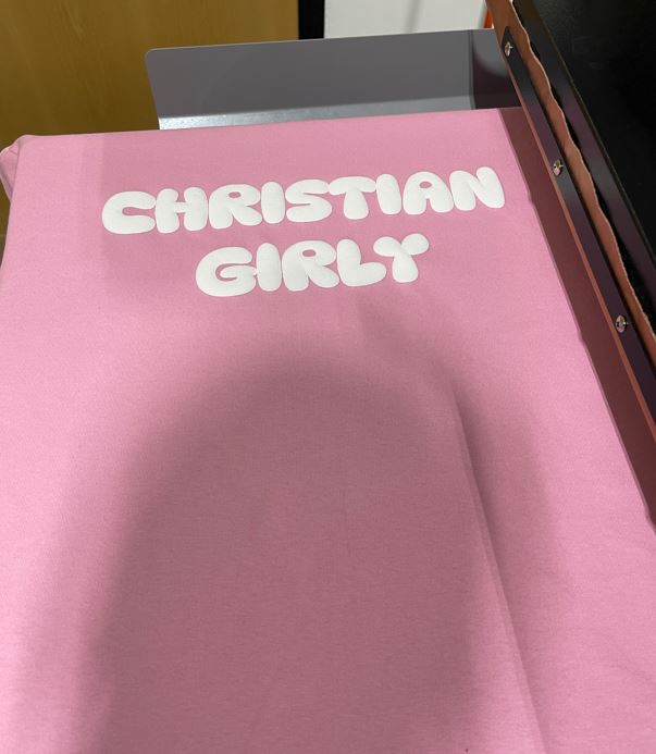 CHRISTIAN GIRLY 3D PUFF T-SHIRT
