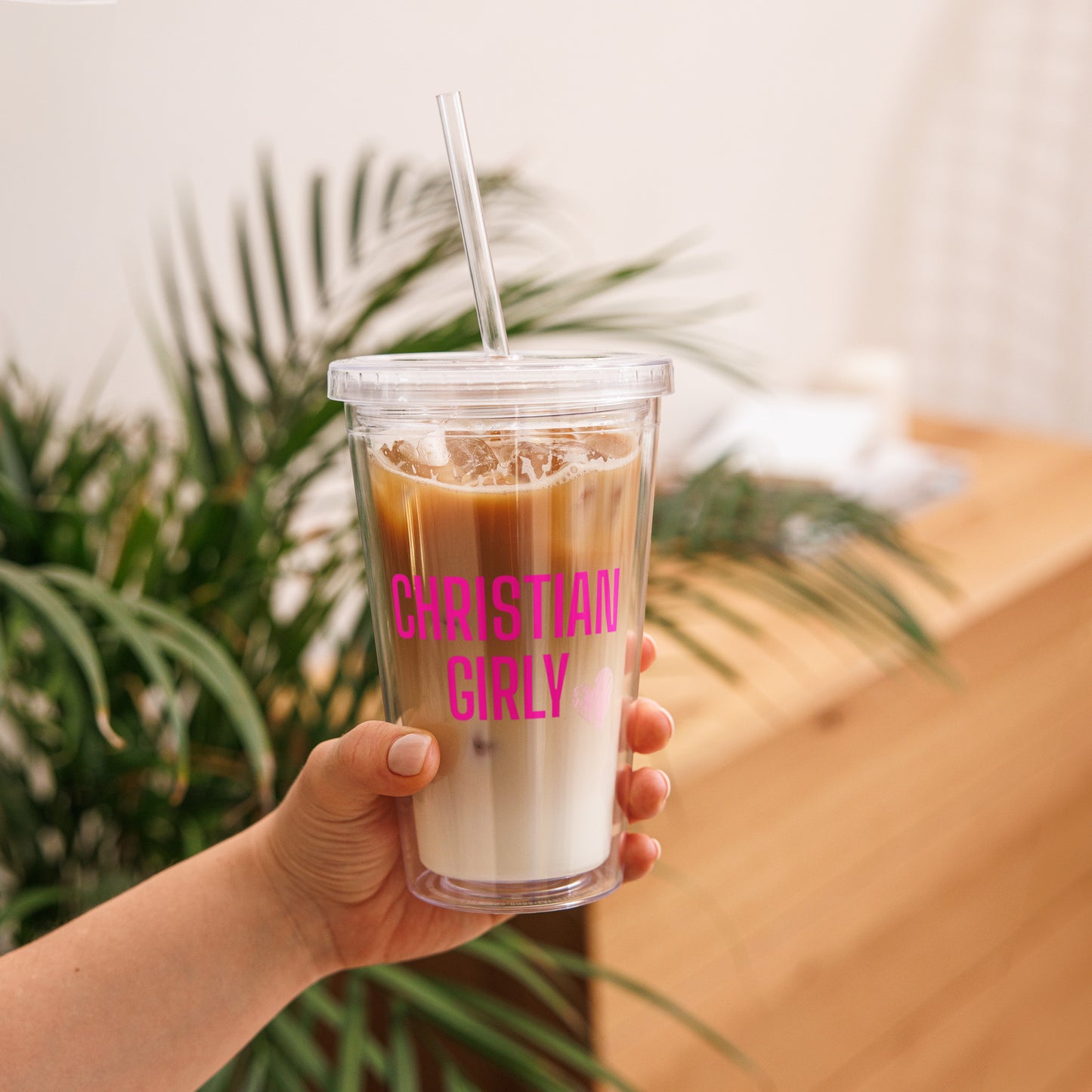 Christian Girly Clear Tumbler