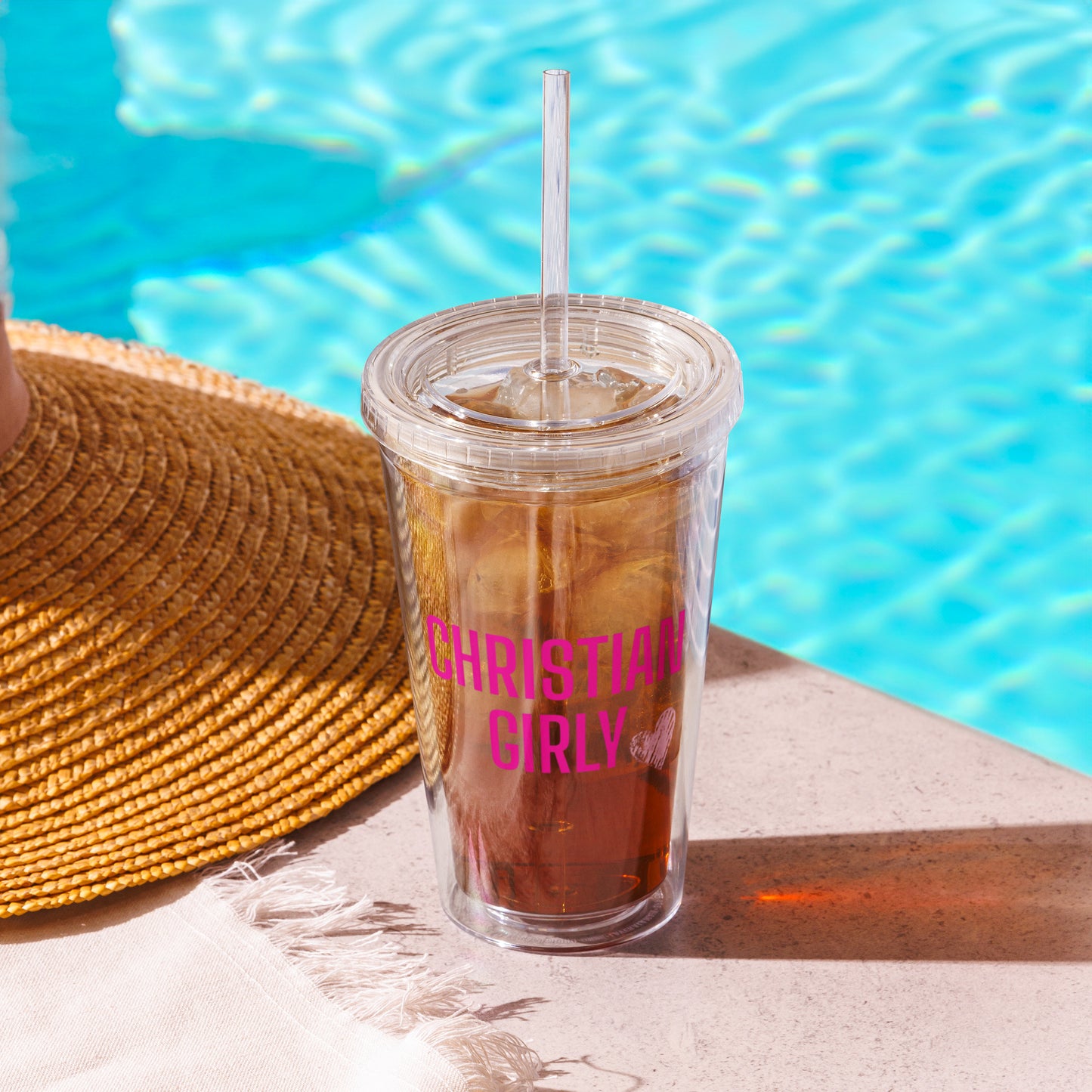 Christian Girly Clear Tumbler